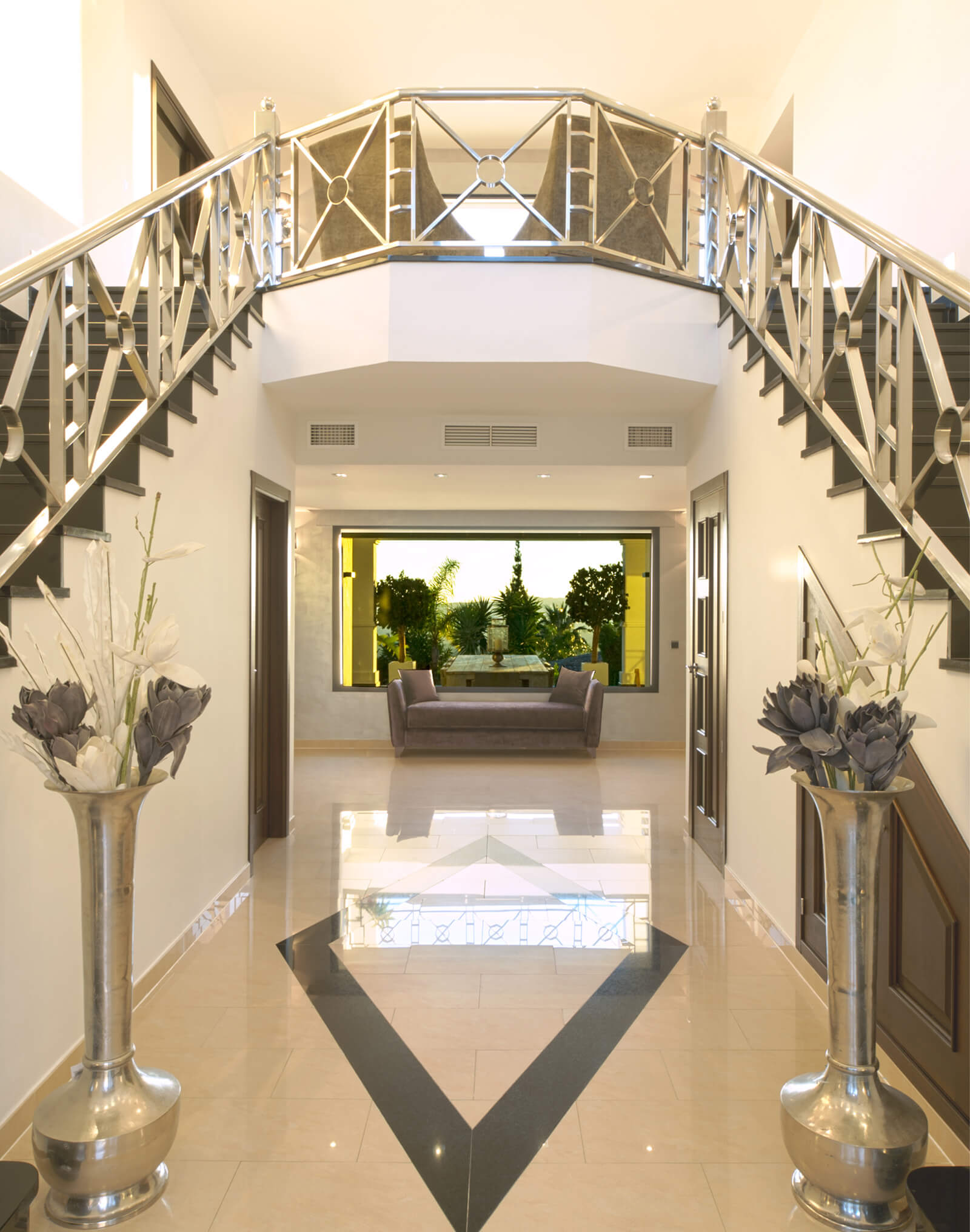 Contemporary Colonial Style Villa entry hallway