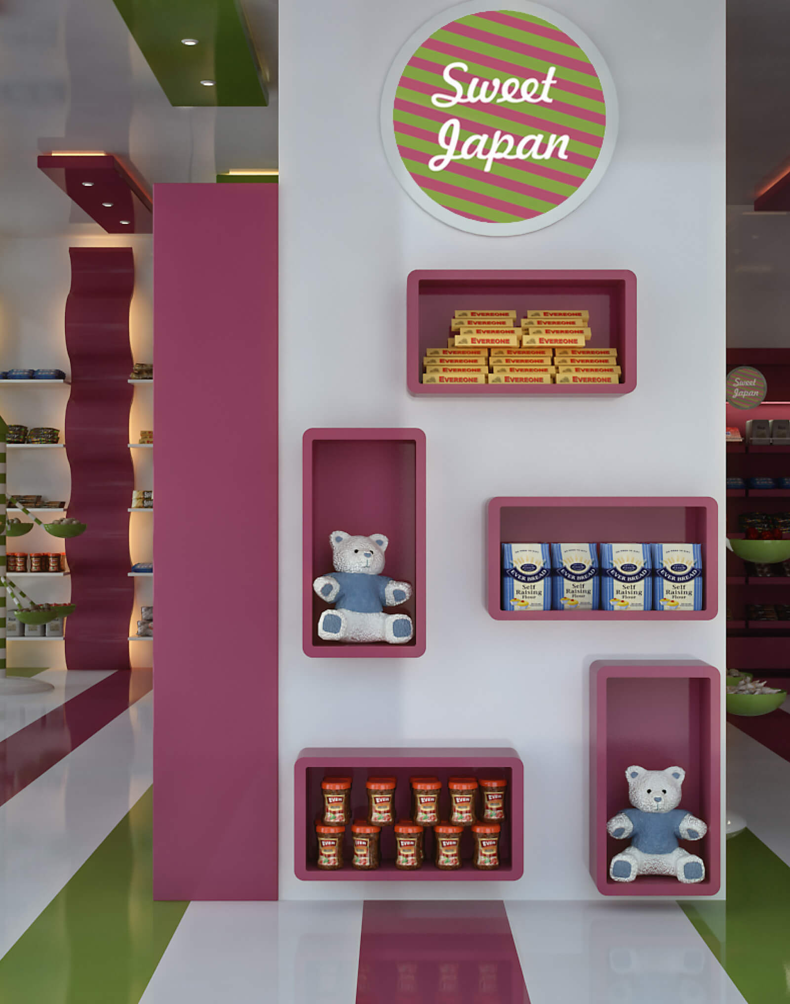 Japan Sweet Shop wall exposition