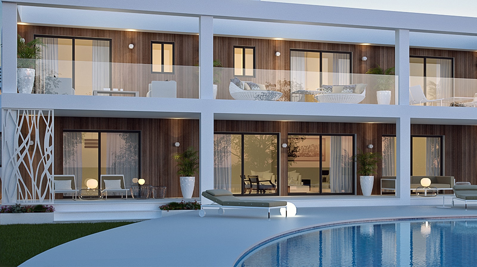 Trendy Family Villa pool terrace