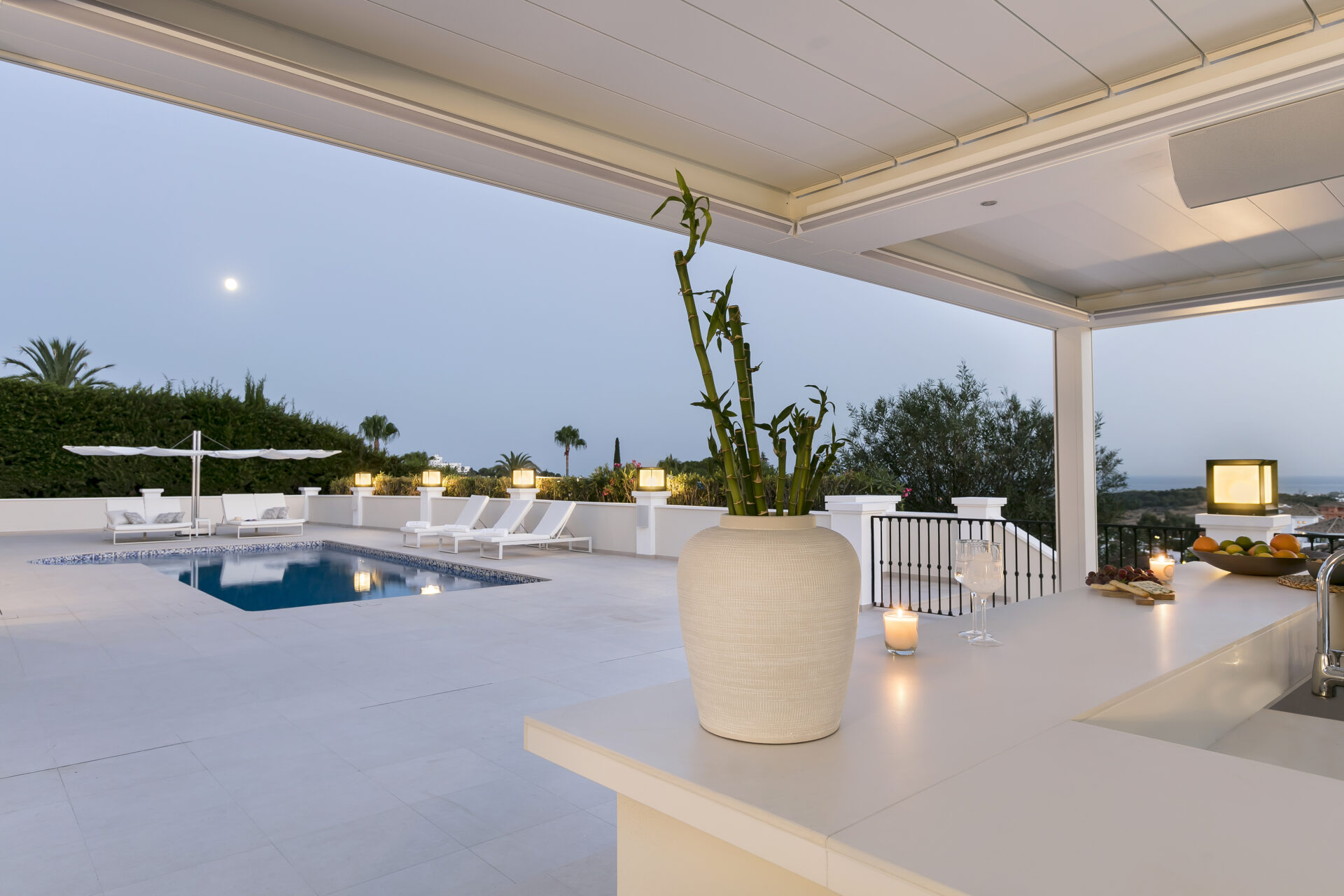Modern Andalusian Villa Pool Area